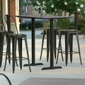 Lancaster Table & Seating LT Excalibur 27.5'' x 47.2'' Rectangular Bar Table with Letizia Finish and Two Outdoor Base Plates. 427TB522B3LE